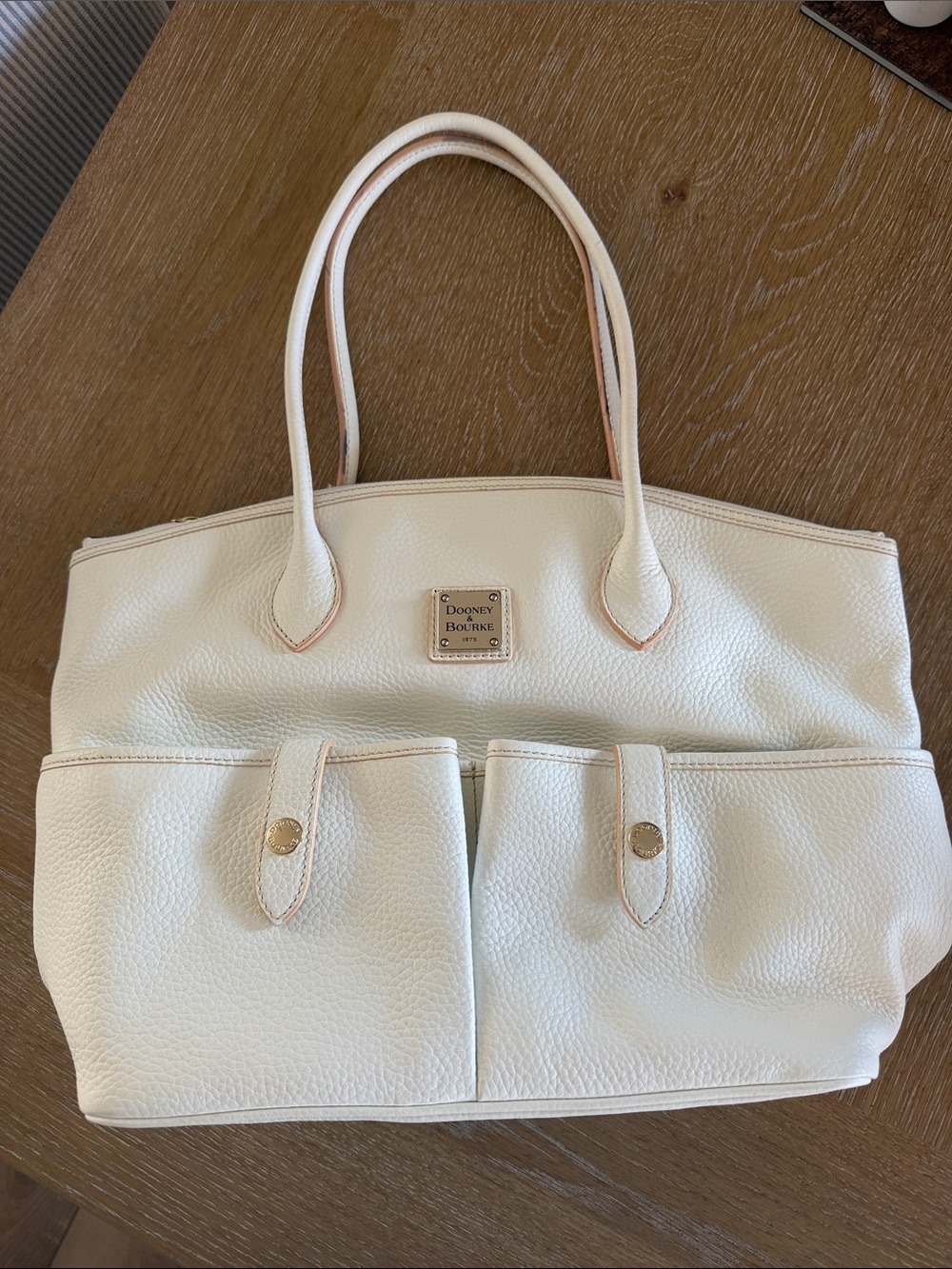 Dooney & Bourke White Pebble Leather Tote